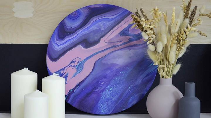 Мастер-класс по живописи “Fluid ART. Интерьерная картина жидким акрилом”