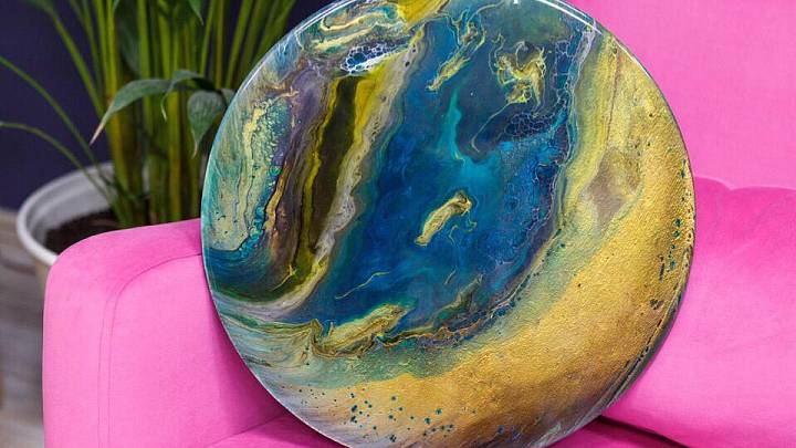 Мастер-класс по живописи “Fluid ART. Интерьерная картина жидким акрилом”