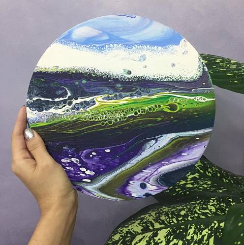 Мастер-класс по живописи “Fluid ART. Интерьерная картина жидким акрилом”